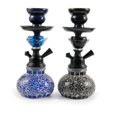 China ZJ Hookah Shisha Smoking Stain Goods Wholesale Small Single Tube Hookah Glass Arabic Pot Set for sale