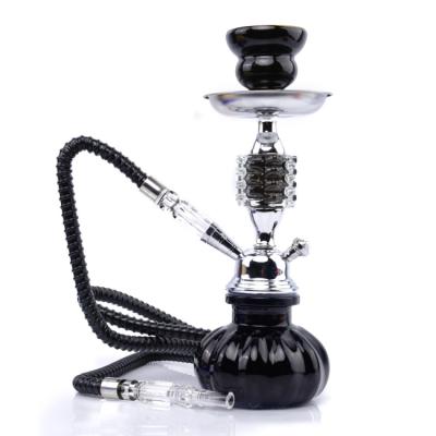 China ZJ Hookah Shisha Smoking Stain Goods Wholesale Single Small Double Pot Crystal Glass Tube Arabic Hookah for sale