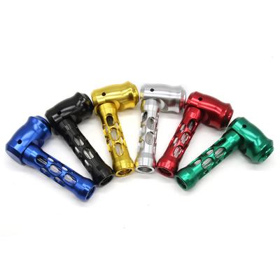 China Tobacoo Smoking Wholesale Hollowed Aluminum Alloy Dismountable Glass Smoking Pipes for sale