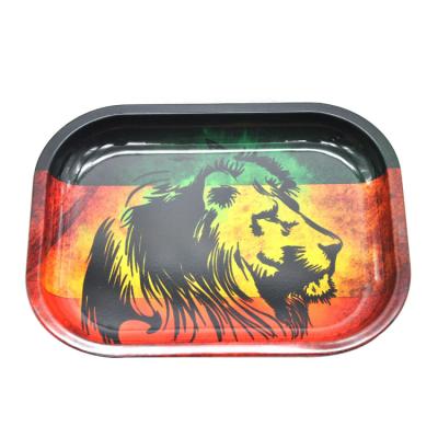 China Cigarette Rolling ZJ 18*14CM Wholesale Classic Tinplate Weed Rolling Tray for sale