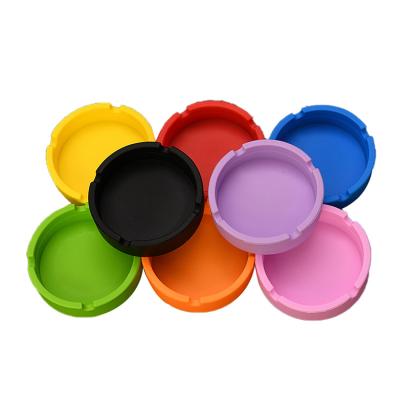 China Wholesale Silicone ZJ Home Office Car Silicone Cheap Round 83MM Ashtray for sale