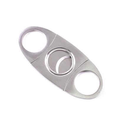 China Minimalist ZJ Classic Logo Stainless Steel Double Edge Custom Cigar Cutter for sale