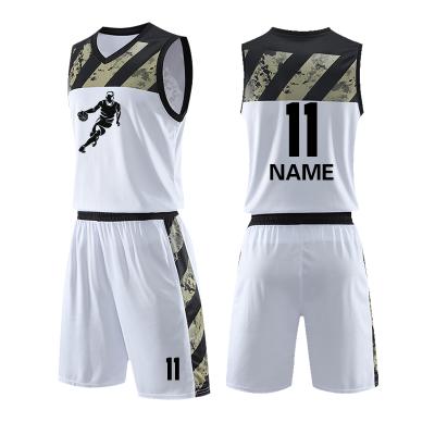 China Antibacterial Mens Basketball Tank Tops Uniforms White Sublimation Basketball Wear Customized Basketball Tank Top for sale