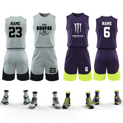 China Antibacterial Basketball Uniform Set Custom Team Basketball To Wear Thai Quality Basketball Shirt Manufacturer Tank Top for sale