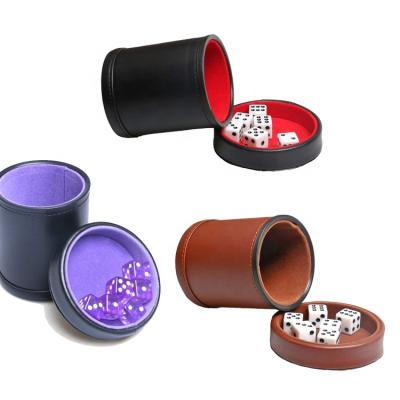 China Die Cut Cup with Tray Custom Felt Lined Black Die Cup and Leatherette Die Tray Set for Rolling Dies for sale