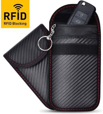 China Faraday Bag For Keys Customizing Leather Key Faraday Car Key Bag PU RFID Pouch for sale