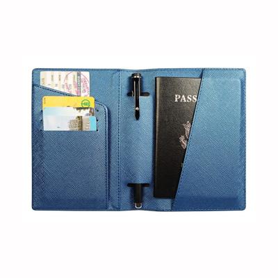 China Simple Fashion RFID PU Saffiano Travel Wallet Passport Holder Single Passport Covers for sale