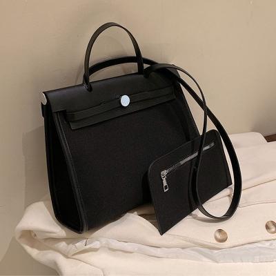 China Fashion Women Shoulder Tote Fashion Canvas Tote Crossbody Bags Pu Leather Vintage Luxury Handbags For Ladies for sale