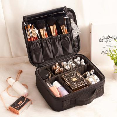 China Lady Portable Large Storage Partition Cosmetic Bag Double-Layer Tattoo Embroidery Manicure Tool Box Portable Large for sale