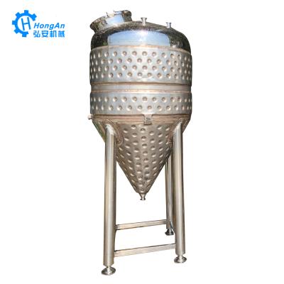 China Single Type Stainless Steel Beer Hotels Fermentation Cooling Dimple Jacket Fermentation Tank for sale