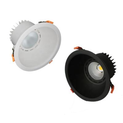 China COB TDC 40W 50W 60W 70W 100-240v anti-glare aluminum alloy Embeded ceiling dimmable black white high power downlight anti-glare downlight for sale