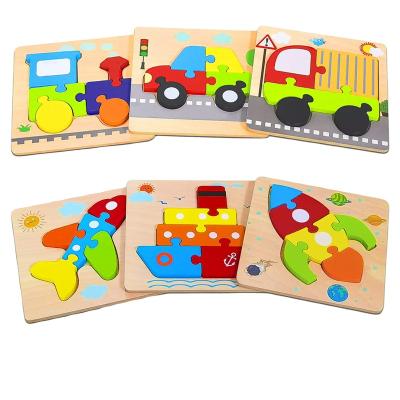 China Colorful/Safe/Environmental Wooden Toddler Puzzles Montessori Toys For 2 3 4 Years Old Boys Girls for sale