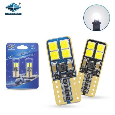 China Auto Lighting Brightness System High Auto Led Interior Light Bulb 3030 8SMD W5W 194 T10 Canbus Led T10 for sale