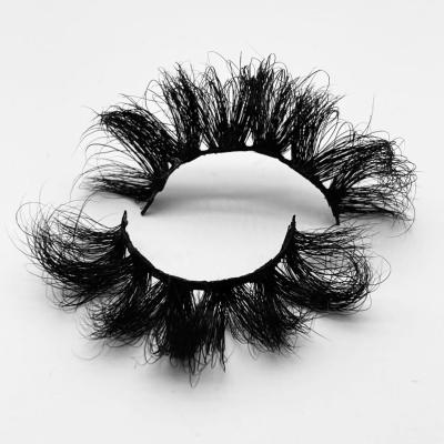 China Best Selling Handmade Natural Russian Mink Eyelashes 3D Loop False Eyelash Mink Lashes 25mm 5d d for sale