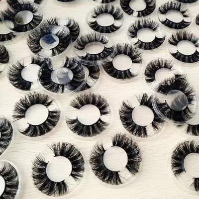 China New Styles Natural Private Label 3d 5d Real Styles Custom Mink Fur Eyelashes 25mm Fluffy Strip Lashes for sale