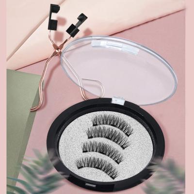 China Natural Reusable Magnetic Eyelashes 3D Eye Lashes Extension Curler Clip Soft Magnetic False Eyelashes Set Durable for sale