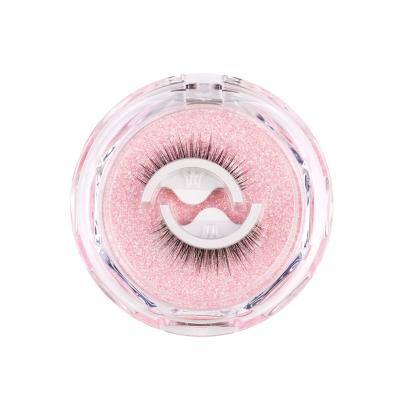 China Vegan False Strip Of Natural Reusable Long Self Adhesive Eyelashes Whip No Glue Needed Lashes for sale