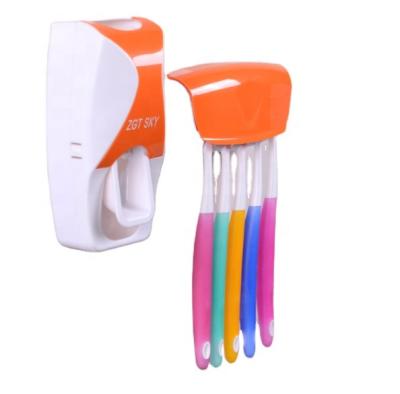 China Factory viable multi-person toothbrush case holder fcolorful custom hand push toothpaste dispensers for family use for sale