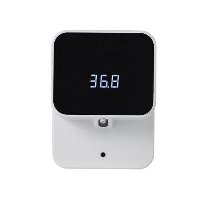 China Modern Upgrade 430ml USB Charging LED Screen Liquid Soap Dispensers Hand Free Soap Dispenser Thermometer for sale