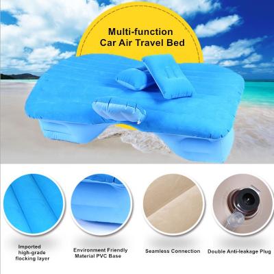 China Car suv matress plug in car foldable multifunctional flocking double layers anti-leakage 6 travel inflatable camping mattress bed in car for sale