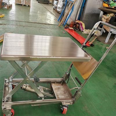 China 350kg Lifting Equipment , 500kg Mobile Stainless Steel Industrial Hydraulic Scissor Scissor Lift Tables for sale