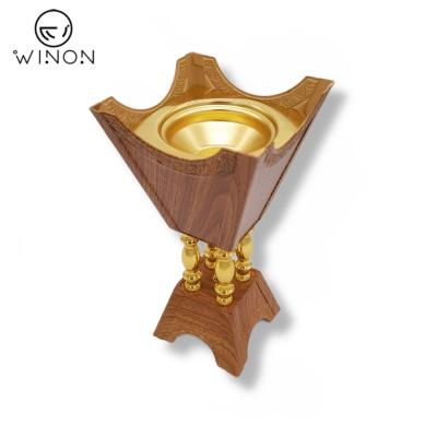 China Popular Indian Incense Censer Square Shape Bakhoor Marble Censer With Wood Printing In High Quality Decoration For Hotel Home Muslims for sale