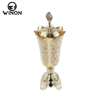 China Middle East Popular Marble Arabic Indian Incense Round Pointed Burner Ramadan Decoration Burner With Sandalwood Censer Incense Holder Cover for sale