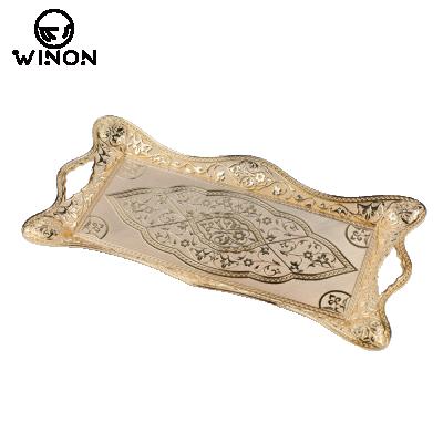 China Smoking Accessories For Use Zinc Alloy Kitchen Bar Fashion Design Table Silver Plated Serving Tray Plate for sale