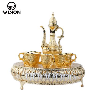 China MASCOT Tableware Luxury Metal Pray Gold Plated Holy Water Pot Zinc Alloy Mug Set With 9.5