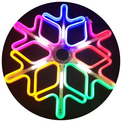 China Holiday Decoration Christmas Decorative Shiny Snowflake Shape Rope Neon Lights Sculpt for sale