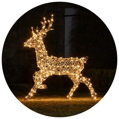 China Christmas Light Christmas Sculpture Reindeer Led Pattern Lights Holiday Lighting Decor Lawn Decoration For Outdoor for sale