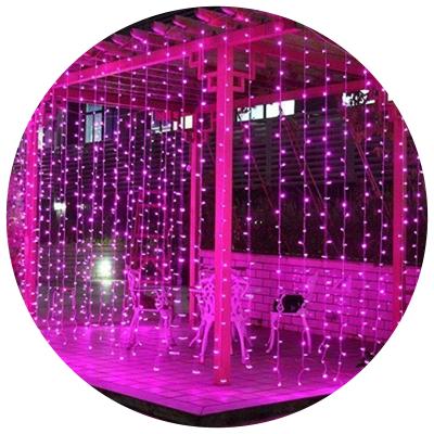 China Curtain Icicle String Lighting IP44 Pink Color CE LED Window Curtain Icicle String Lighting for Indoor Outdoor Wall Decoration for sale