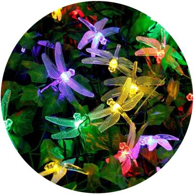 China Decorative Solar Christmas Dragonfly String Lights Lighting Decoration Lights Outdoor Indoor Lighting for sale