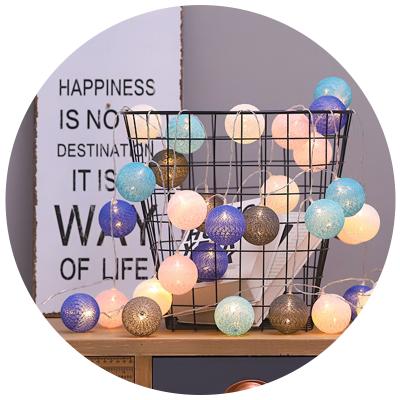 China 1.5M Eco-friendly Colorful 10leds Cotton Ball Led String Christmas Lights Holiday Decoration Led Curtain Waterproof Festival Fairy Lights for sale