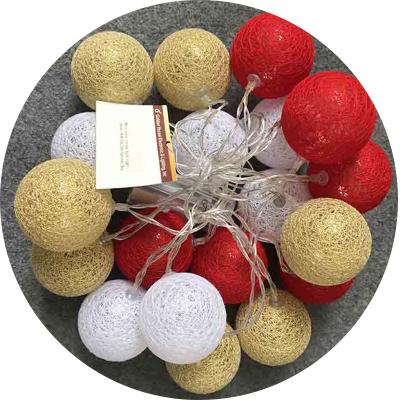 China Eco-friendly Baby LED Cotton Ball String Lights Christmas Decorations Holiday Lighting LED Decorative Lamp for sale