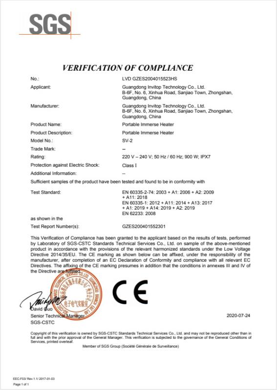 CE - Guangdong Invitop Technology Co., Ltd.