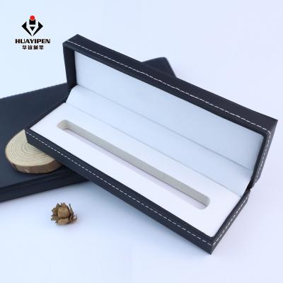 China Simple Hot Stamping Logo Leather Pen Box Delicate Gift Box Customized Inner Dish for sale