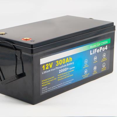 China Power Tools Long Life 12V 300Ah Phosphate LiFeO4 Battery Pack Solar Power Storage BMS Lithium Ion Batteries for sale