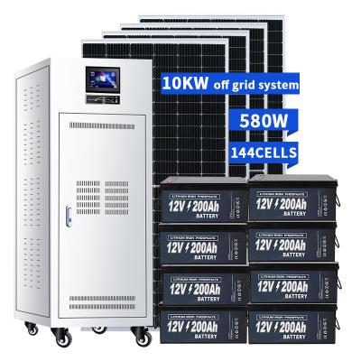 China 10000w Industrial Solar Panel Power Generator Kit 10KW Off Grid Home Solar Power Systems For Home for sale