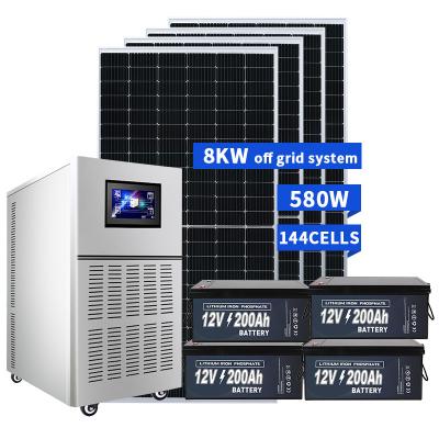 China 10 Years Industrial Solar Power System WarrantyStorage With 8KW Batteries Off Grid Solar Systems For Home for sale