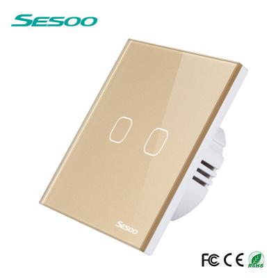 China Sesoo Waterproof Fireproof Waterproof Glass Panel Scratch Control Touch Electric Remote Smart Light Wireless Switch for sale