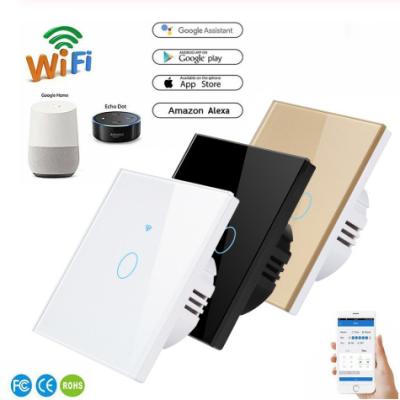 China Sesoo Wireless Smart Home Switch WIFI Alexa Google Home Work Touch Electrical Wall Lighting 1 Band 1Way Switch for sale