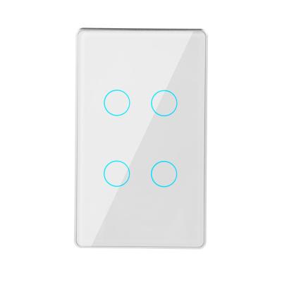 China US AU Smart Home Hit Amazon Touch Switch 1/2/3/4 Band Standard Alexa Voice Wifi Control Smart Switch Multifunctional for sale