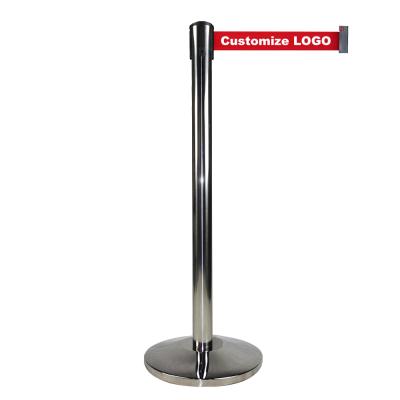 China Manufactorying Retractable Airport Use Queue Control Barriers Belt Crowd Control Stand 2.3-3.6m length/4.8cm Width for sale