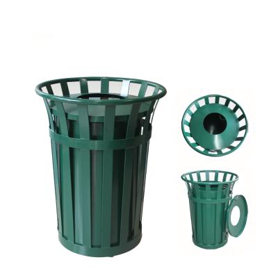 China Sustainable Traust Recycle Papelera De Reciclaje Cold-rolled Garbage Waste Bin Steel Metal Bin for sale