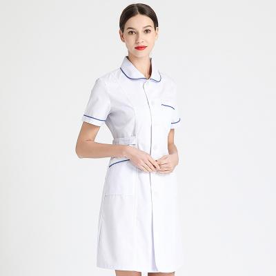 China Hospital Women Pharmacy Workwear Laboratory Coat Doctor Nurse Experimental White Uniform for sale