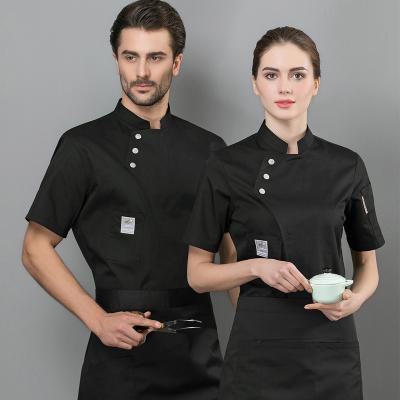 China restaurant & Bar chef work clothes men's short sleeve summer hotel catering after cooking kitchen restaurant western chef clothes thin breatha for sale