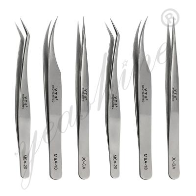 China Custom Standard Curved Lash Single Extension Volume Eyelash Tweezers Private Label Gold Applicator Eyelash Extensions Tweezers for sale