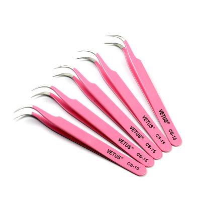 China Cheap Price Eyelash Extensions Tweezers CS-5A CS-11 CS-12 CS-15 VETUS Anti Static Anti Magnetic Eyelash Tweezers for sale