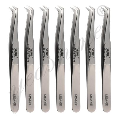 China Lash Applicator Private Label False Eyelash Maker Curved Eyelash Extensions Tweezers Lash Applicator Strip Volume Fashion Round Tip Tweezers for sale